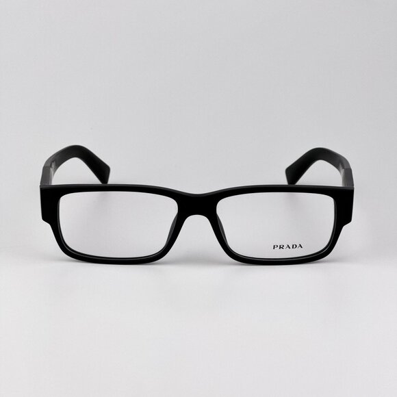 Prada PRB09V Eyeglasses – Matte Black Rectangle Frame | Model 12P1O1 - Picture 3 of 10